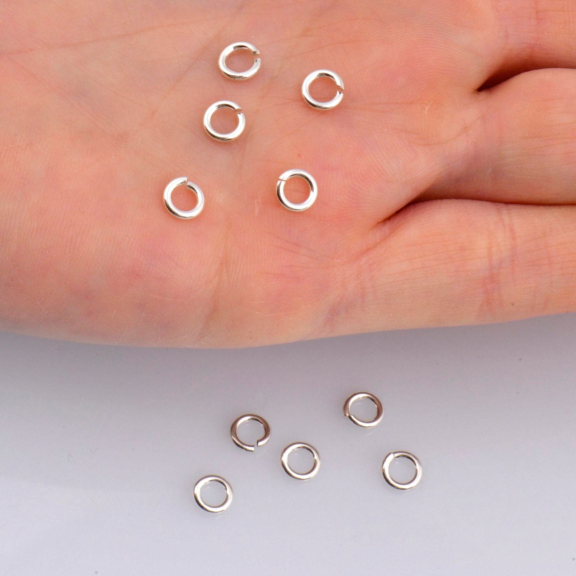 925 Sterling Silver Dia 5mm & Ga.18 Open Jump Rings, tough, High Quality in 925 Sterling Silver, Jewelry Supplies, 10 Pces, Findings, M68 B