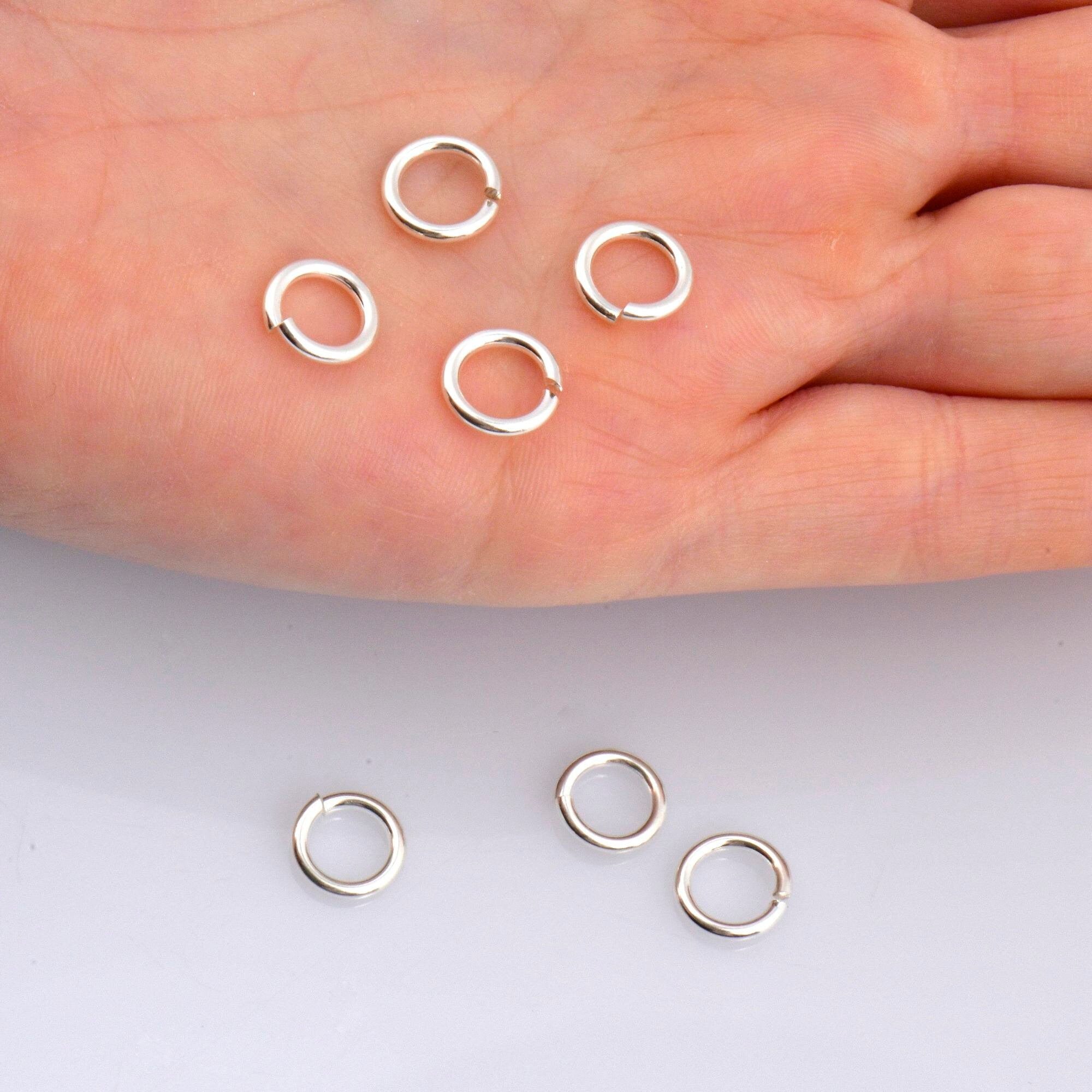 925 Sterling Silver Dia 9.3 mm & Ga.14 Open Jump Rings, tough, High Quality in , 3 Pces, Jewelry Supplies, Findings M68 D