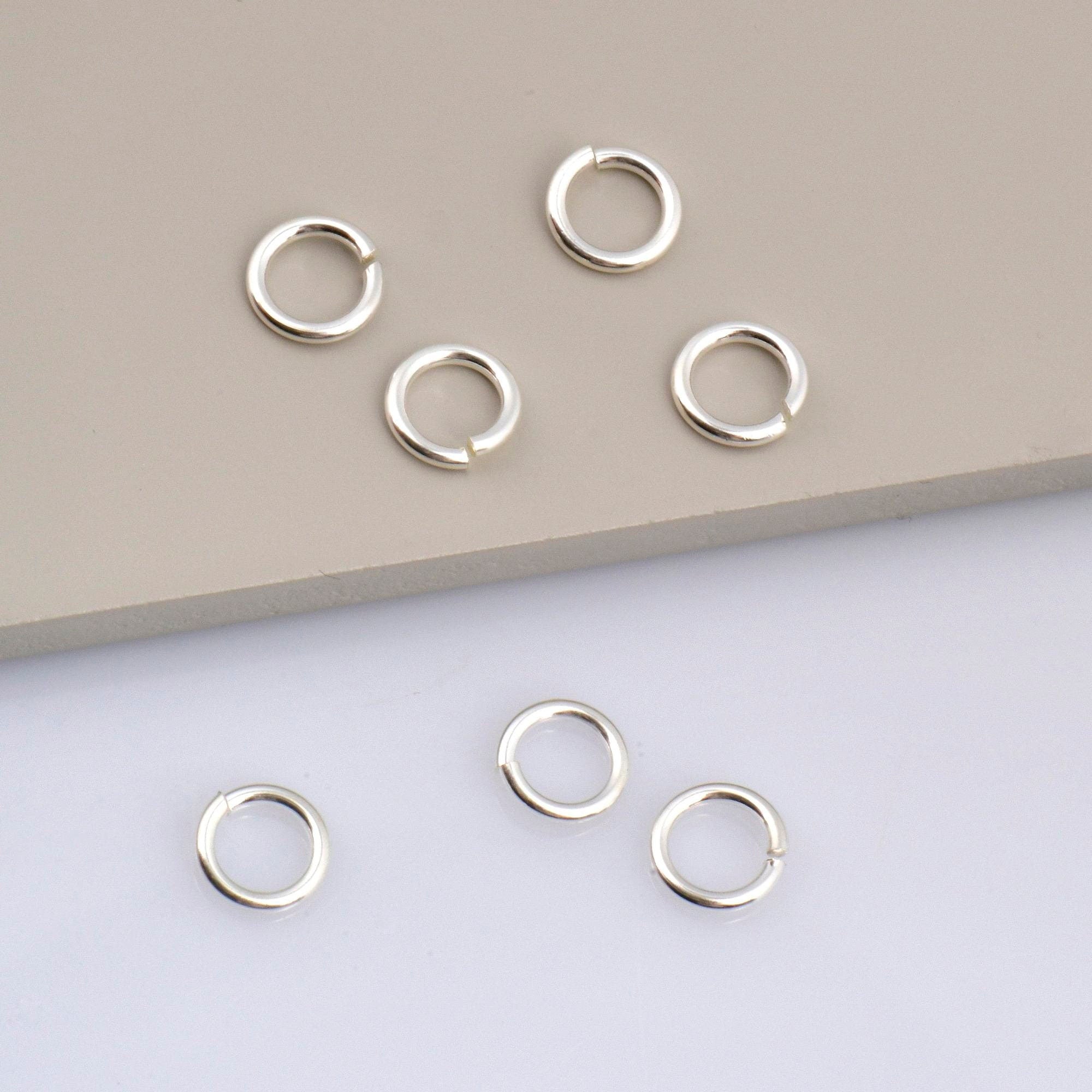 925 Sterling Silver High Quality Open Jump Rings, Solid Sterling Silver thick Open Rings, Jewelry Supplies, Findings, M68A-E