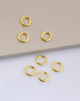24K Gold Vermeil High Quality Open Jump Rings, 24K Gold Plated 925 Silver Thick Open Rings, Jewelry Supplies, Jewelry Findings, VM68A-E