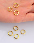 24K Gold Vermeil High Quality Open Jump Rings, 24K Gold Plated 925 Silver Thick Open Rings, Jewelry Supplies, Jewelry Findings, VM68A-E