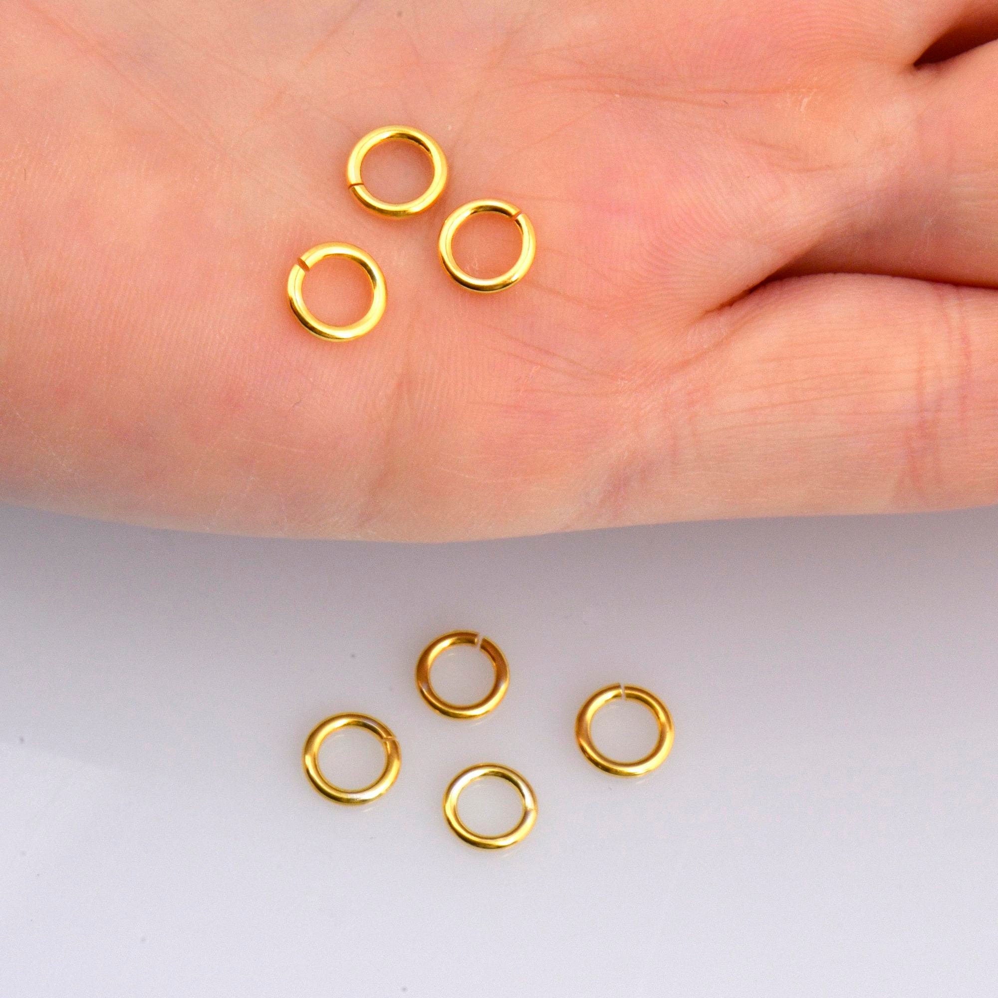 24K Gold Vermeil High Quality Open Jump Rings, 24K Gold Plated 925 Silver Thick Open Rings, Jewelry Supplies, Jewelry Findings, VM68A-E
