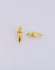 24K Gold Vermeil and 925 Solid Silver 8 Pcs Spike Dangle Charm, Faceted Spike Charm, Gold Plated Cone Dangles, Jewelry Findings, M/VM72