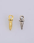 24K Gold Vermeil and 925 Solid Silver 8 Pcs Spike Dangle Charm, Faceted Spike Charm, Gold Plated Cone Dangles, Jewelry Findings, M/VM72