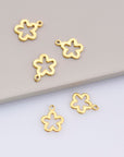 24K Gold Vermeil 3 Pcs Flower Charms, 925 Sterling Silver Flower Charm Dangles, 24K Gold Plated Flower Pendants, Jewelry Findings, VM74