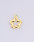 24K Gold Vermeil 3 Pcs Flower Charms, 925 Sterling Silver Flower Charm Dangles, 24K Gold Plated Flower Pendants, Jewelry Findings, VM74
