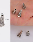 925 Sterling Silver Cone Shape Beads, Solid Silver Cone Bead Caps, Antique Silver End Bead Cones, Pyramid Bead Caps, Jewelry Findings, M29B