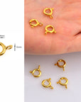 24K Gold Vermeil Round Clasps, 925 Solid Silver Round Trigger Clasp, Gold Plated Round Spring Clasp, Jewelry Supply, Jewelry Findings, VM56D