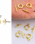 24K Gold Vermeil Toggle Clasps, 925 Solid Silver Toggle Clasp, Gold Plated Organic Toggle Clasp Set, Jewelry Supply, Jewelry Findings, VM57A