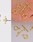 24K Gold Vermeil Toggle Clasps, 925 Solid Silver Toggle Clasp, Gold Plated Plain Toggle Clasp Set, Jewelry Supply, Jewelry Findings, VM59B