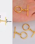24K Gold Vermeil Toggle Clasps, 925 Solid Silver Toggle Clasp, Gold Plated Antique Toggle Clasp Set, Jewelry Supply, Jewelry Findings, VM60A