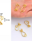 24K Gold Vermeil S Hook Clasps with Ring, 925 Silver Hook Clasps, 24K Gold Plated S Connectors, Jewelry Supplies, Jewelry Findings, VM67D