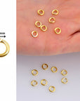 24K Gold Vermeil Dia 5 mm & Ga.18 Open Jump Rings, tough, 925 Silver Open Jump Rings, Jewelry Supplies, Findings, VM68B