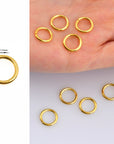 24K Gold Vermeil Dia 11.5mm & Ga.14 Open Jump Rings, Hollow Jump Rings, 925 Silver Open Jump Rings, Jewelry Supplies, Findings, VM68E