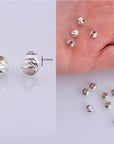 925 Silver Diamond Cut Round Beads, Sterling Silver Laser Multi Diamond Cut Beads, Moon Cut Spacer Beads, Jewelry Supplies, M2 A-F