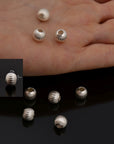 925 Sterling Silver Corrugated Round Beads, Seamless Round Beads, Silver Round Shape Beads, Seperator Beads, Jewelry Supplies, M5 A-F