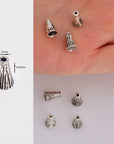 925 Sterling Silver Cone Shape Bead, Solid Silver Cone Bead Cap, Antiique Silver End Bead Cones, Pyramid Bead Caps, Jewelry Findings, M29A-C