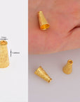 24K Gold Vermeil & 925 Silver Cone Shape Beads, Gold Cone Bead Caps, Antiique Silver End Bead Cones, Pyramid Bead Caps VM/M29 A-B-C