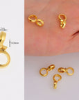 24K Gold Vermeil & 925 Silver Bails with Open Loop, Silver Open Loop Bails in Gold, Silver Connector Bails, Jewelry Findings, M/VM30 A-C