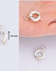 925 Sterling Silver Spring Ring Clasp, Solid Silver Spring Clasps with Open Loop, Silver Trigger Spring Clasp, Jewelry Findings, M53A-B-C-D
