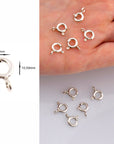 925 Sterling Silver Round Clasps, Solid Silver Round Trigger Clasp, Round Spring Clasp, Jewelry Making Supply, Jewelry Findings, M56A-D