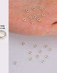 24K Gold Vermeil and 925 Silver Closed Separator Jump Rings, Closed hollow rings, Ring Jewelry Findings, M/VM69 A&B