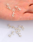 925 Sterling Silver S Hook Clasps with Ring, Silver Hook Clasps, Solid Silver S Connectors, Jewelry Making Supplies, Jewelry Findings, M67A