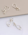 925 Sterling Silver S Hook Clasps with Ring, Silver Hook Clasps, Solid Silver S Connectors, Jewelry Making Supplies, Jewelry Findings, M67D