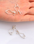 925 Sterling Silver S Hook Clasps with Ring, Silver Hook Clasps, Solid Silver S Connectors, Jewelry Making Supplies, Jewelry Findings, M67D