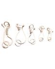 925 Sterling Silver S Hook Clasps with Ring, Silver Hook Clasps, Silver S Connectors, Jewelry Making Supplies, Jewelry Findings, M67A-E