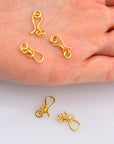 24K Gold Vermeil S Hook Clasps with Ring, 925 Silver Hook Clasps, 24K Gold Plated S Connectors, Jewelry Supplies, Jewelry Findings, VM67A-E