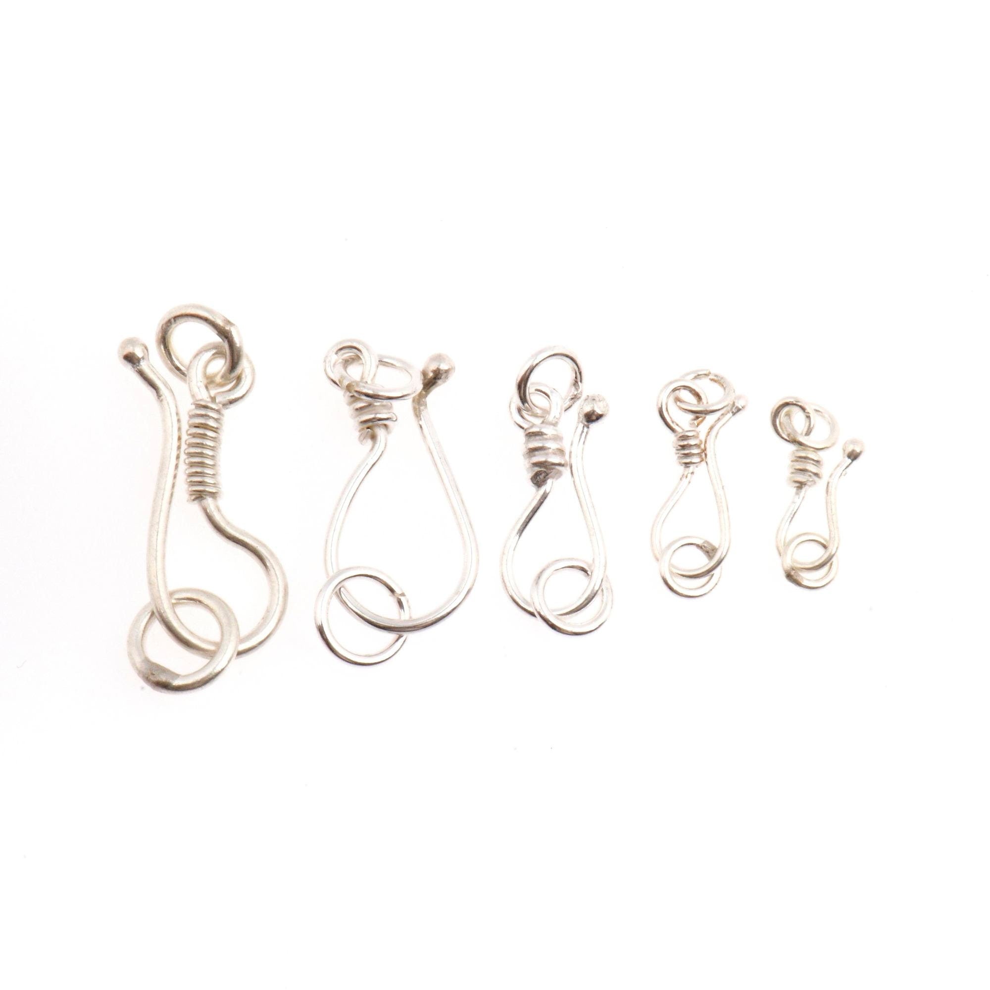 24K Gold Vermeil & 925 Silver S Hook Clasps with Ring, Silver Hook Clasps, Gold Plated S Connectors, Jewelry Findings, M/VM67A-E