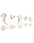 24K Gold Vermeil & 925 Silver S Hook Clasps with Ring, Silver Hook Clasps, Gold Plated S Connectors, Jewelry Findings, M/VM67A-E