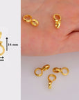 24K Gold Vermeil Bails with Open Loop, Gold Plated Open Loop Bails, 925 Smooth Silver Connector Bails, Bail Charms, Jewelry Findings, VM30C