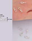 925 Sterling Silver Bails with Open Loop, Solid Silver Open Loop Bails, Smooth Silver Connector Bails, Bail Charms, Jewelry Findings, M35