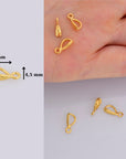 24K Gold Vermeil Bails with Open Loop, Gold Plated Open Loop Bails, 925 Smooth Silver Connector Bails, Bail Charms, Jewelry Findings, VM35