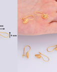24K Gold Vermeil Ear Wires, 24K Gold Plated Earring Hooks, 925 Silver Flower Ear Wires, Earring Making Supply, Jewelry Making Findings, VM41