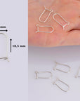 925 Sterling Silver Kidney Ear Wires, Solid Silver 6 pcs Earring Hooks, Silver Ear Wires, Earrings Making Supply, Jewelry Findings, M47