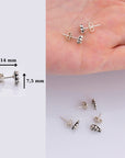 925 Sterling Silver Flower Ear Post, Antique Silver Flower Earring Studs with Loop, Solid Silver Earring Posts, Jewelry Making Findings, M51