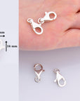 925 Sterling Silver Lobster Clasp, Solid Silver Trigger Clasp, Spring Clasp, Jewelry Crafting Supplies, Jewelry Making Findings, M54A-D