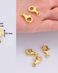 24K Gold Vermeil Lobster Clasp, 925 Solid Silver Trigger Clasp, Gold Plated Spring Clasp, Jewelry Supplies, Jewelry Making Findings, VM54D