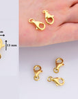24K Gold Vermeil Clasp, 925 Sterling Silver Lobster Clasp, Trigger Clasp, Jewelry Crafting Supplies, Jewelry Making Findings, VM54ABCD