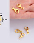24K Gold Vermeil and 925 Sterling Silver Clasp, Lobster Clasp, Trigger Clasp, Jewelry Crafting Supplies, Jewelry Making Findings, M/VM54A-D
