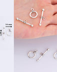 925 Sterling Silver Toggle Clasps, Solid Silver Toggle Clasp, Silver Plain Toggle Clasp Set, Jewelry Making Supplies, Jewelry Findings, M61
