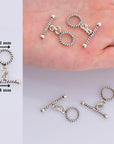 925 Sterling Silver Twisted Toggle Clasps, Twisted Rope Design Toggle Clasp Set, Solid Silver Toggle Clasps, Jewelry Supplies Findings, M62A