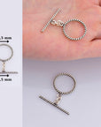 925 Sterling Silver Twisted Toggle Clasps, Twisted Rope Design Toggle Clasp Set, Silver Toggle Clasps, Jewelry Supplies Findings, M62A-C