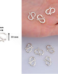 925 Sterling Silver S Clasps, Silver Hook Clasps, Solid Silver Connectors, Jewelry Making Supplies, Silver Jewelry Findings, M63A