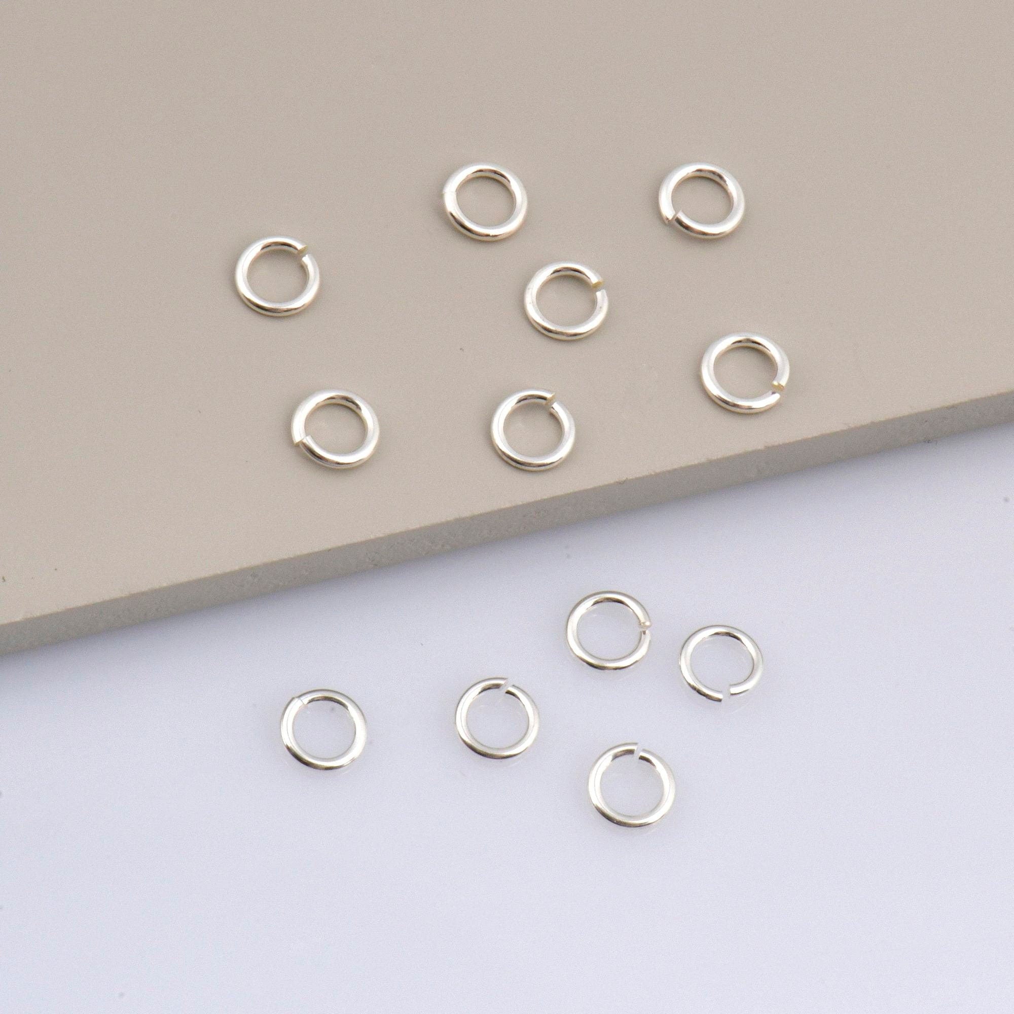 925 Sterling Silver Dia 6.5mm & Ga.18 Open Jump Rings, tough, High Quality in 925 Sterling Silver, 8 pces, Jewelry Supplies, Findings M68 C