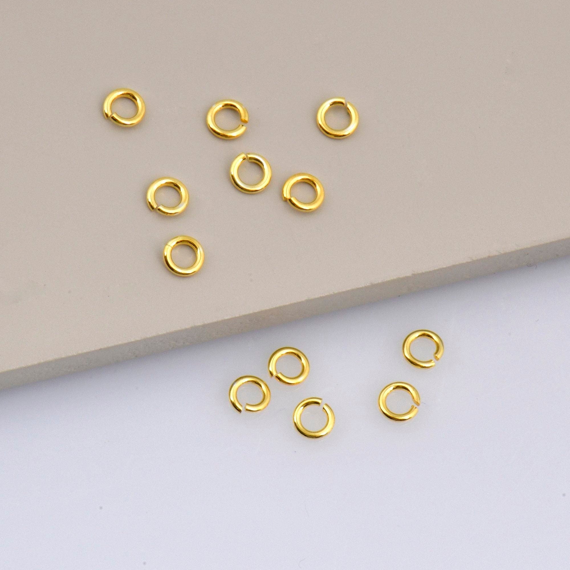 24K Gold Vermeil Dia 4.5mm & Ga.19 Open Jump Rings, High Quality Gold Vermeil, 925 Silver Open Jump Rings, Jewelry Supplies, Findings, M68A