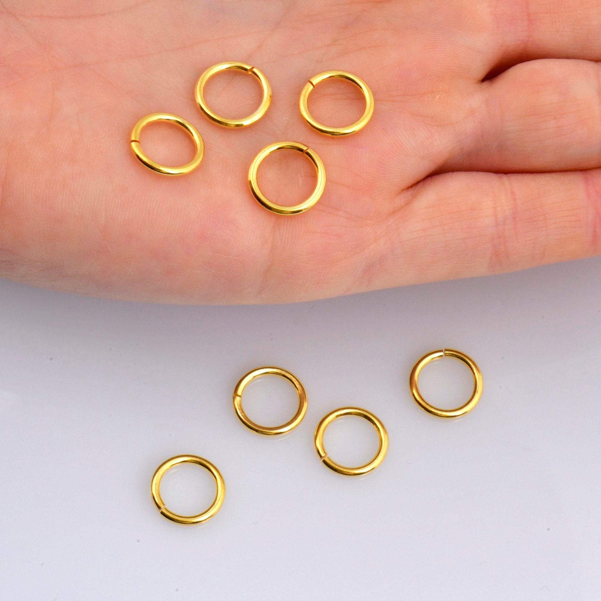 24K Gold Vermeil High Quality Open Jump Rings, 24K Gold Plated 925 Silver Thick Open Rings, Jewelry Supplies, Jewelry Findings, VM68A-E